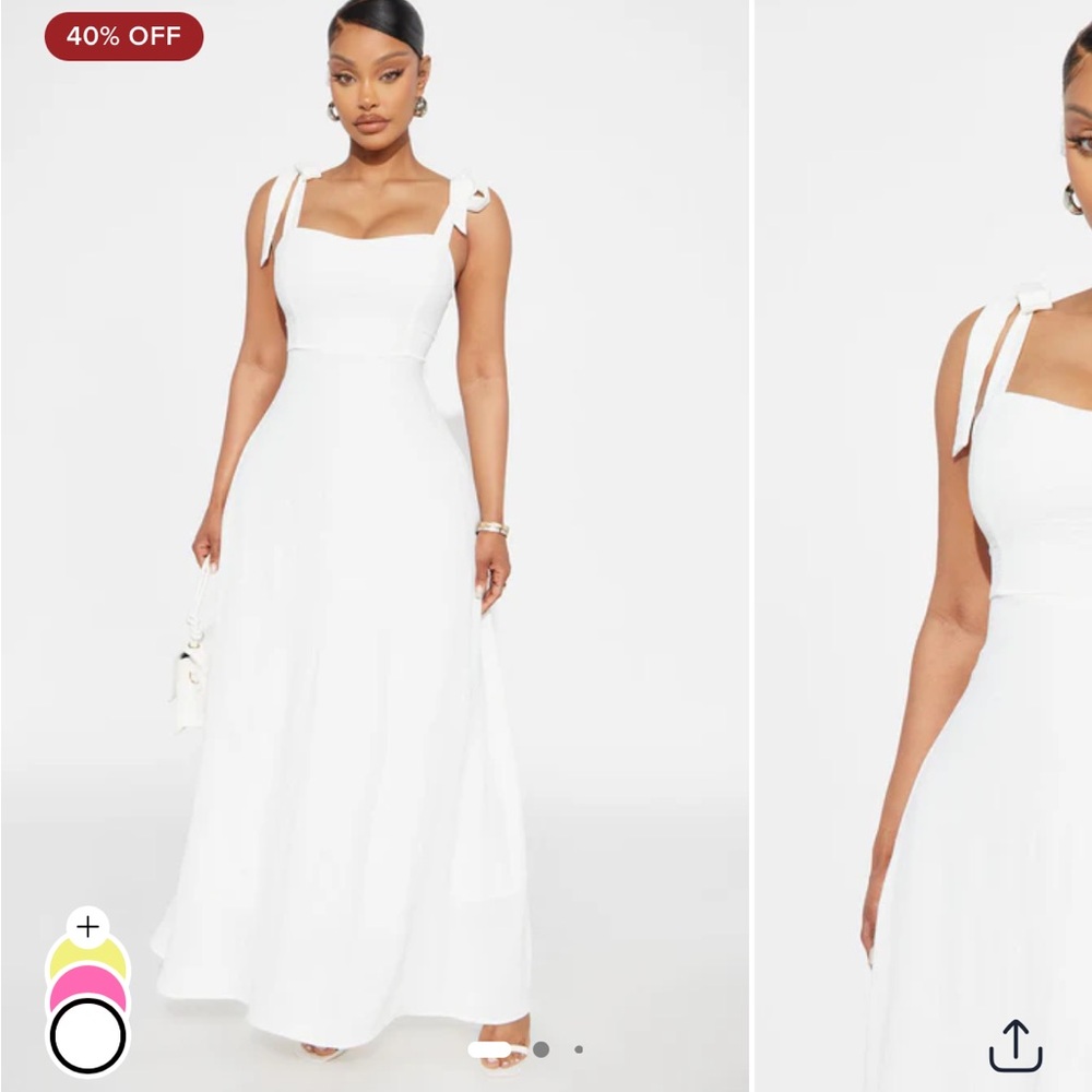 White Sleeveless Maxi Dress with Tie Straps